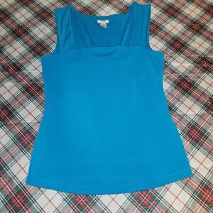 Caché Turquoise Blue Square Neck Women's Tank Top